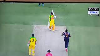 T Natrajan first international wicket || India vs australia 3rd odi match