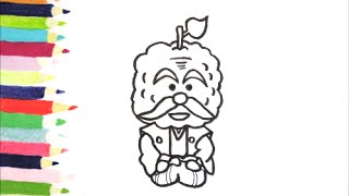 [アンパンマンイラスト]　描けたらうれしい！ゆずじいやの絵の描き方　How to draw　anpanman