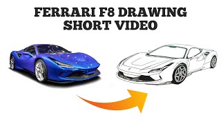 Ferrari F8 car drawing short video || how to draw ferrari car || #shadowart #ferrari #ferrarif8