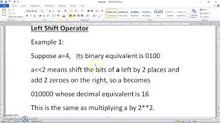 Python Programming 11 Bitwise Operators