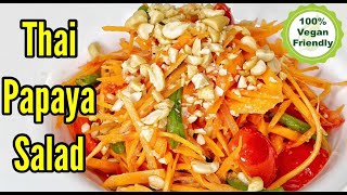 Papaya Salad using Carrots, Healthy!Emergency version ส้มตำไทย แบบต่างแดน คลีนสุดๆ