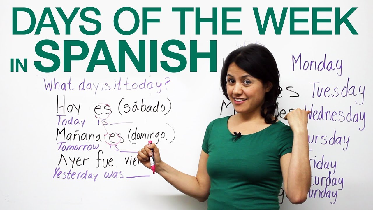 Weekdays Name In Spanish