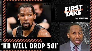 Stephen A. has high expectations for KD in Game 5: He will drop 50! | First Take