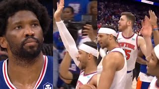 KNICKS WAVE GOODBYE TO JOEL EMBIID & SIXERS! SHOCKING ENDING!  FINAL MINUTES UNC