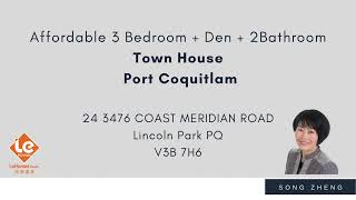 New Listing 3 Bedroom + 1Den Town House Port Coquitlam