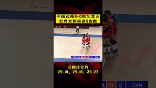 中国女排3-0胜加拿大，世界女排联赛5连胜！