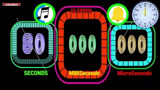 80 Seconds Colorful Rectangle Timer Alarm 🔔 Milliseconds,Microseconds
