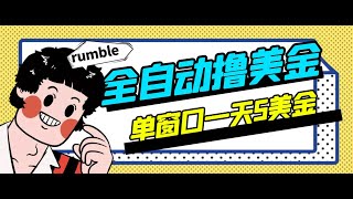 外面卖3888的rumble全自动挂机撸美金项目 号称单窗口一天5美金+脚本+教程