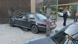 Car jumps curb in Washington Heights, 6 injured