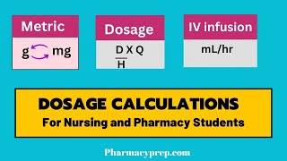Dosage Calculations for Nursing and Pharmacy Students [NCLEX, PTCB, PEBC, Pharm Tech, NAPLEX, KAPS]