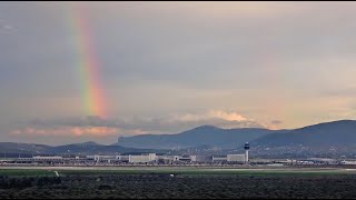 LIVE (edited) Athens Airport (ATH/LGAV) 27/3/2020 - rainbow