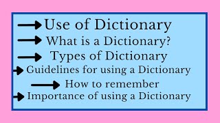 [Sub]Using a Dictionary|When and how to use a Dictionary|Dictionary Skills|in Hindi