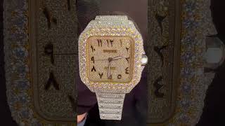 Which Flavor Custom Cartier Santos Do You Prefer?  Custom Diamond Watch  The Real Jewelry Co #shorts