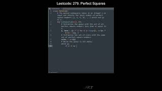 Leetcode 279. Perfect Squares in Python | Python Leetcode | Python Coding Tutorial | Python ASMR
