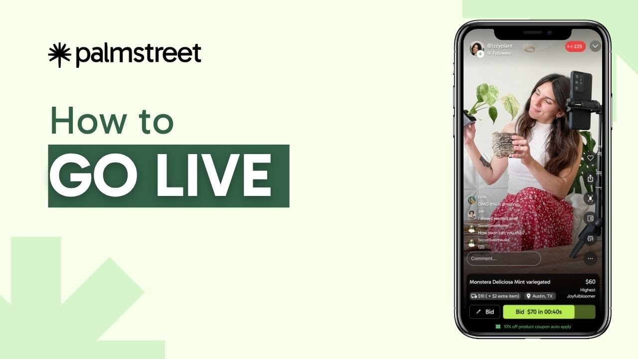 How To Go Live On Palmstreet Youtube