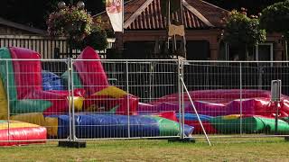 Deflating bounce houses.