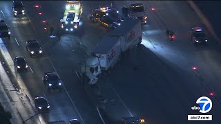 FedEx crash shuts down westbound 10 Freeway in Pomona