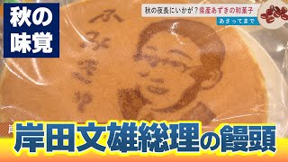 【小豆の和菓子大集合】岸田総理の似顔絵が描かれた「ふみきゅん饅頭」も