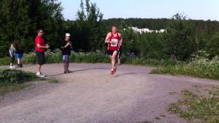 Iain Donnan charging at the 'Stairway to Hell' 10km race.