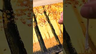 Acrylic Painting Yellow Forest / Satisfying / Easy Painting Satisfying #Shorts
