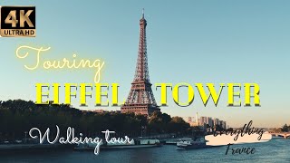 Walking Tour | The Eiffel Tower on a Sunny day - Paris by Foot 4K 60fps
