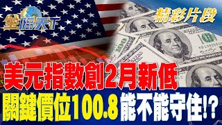 美元指數創2月新低 關鍵價位100.8能不能守住！？| 金臨天下20230405 @tvbsmoney