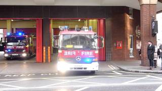 London Fire Brigade A241 A242 Soho Pump Ladder + Pump Responding To Emergency Call