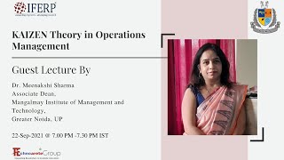 Guest Lecture 06 | KAIZEN Theory in Operations Management - IFERP