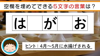 ✨🐱5文字穴埋めクイズvol.37 全10問🐱✨空欄に入るひらがなは何でしょう？脳トレ＆レクにおすすめ！