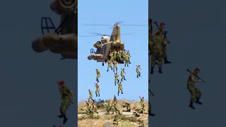 10k Iranian Powerful Soldiers Jump Over A Cargo Helicopters Heavy Entery In Israel Military Gtav