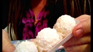 ASMR Raffaello Almond Coconut Treat, Review, Taste Test, Soft, (made in Poland!)