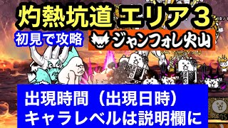 にゃんこ 灼熱坑道エリア3 ジャンフォレ火山 にゃんこ大戦争 ユーザーランク 19823 キャラレベルと出現時間は説明欄に