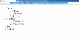 39. Ordered Nested List in HTML (Hindi)