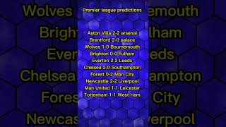 Premier league predictions (villa upset?!?)