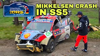 MIKKELSEN CRASH IN SS 5 | WRC CENTRAL EUROPEAN RALLY 2024