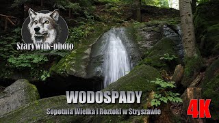 Wodospady Sopotnia Wielka i Roztoki w Stryszawie 4K