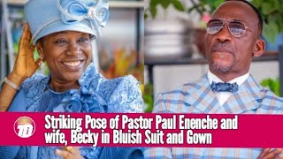 BEAUTIFUL PHOTOS OF PAUL ENENCHE AND HIS WIFE, BECKY IN A STRIKING POSE IN A STYLIST SUIT AND GOWN