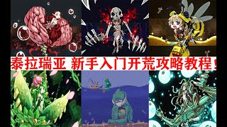 【泰拉瑞亚1.4新手教程】3.木弓单挑骷髅王，一些简单建筑学 Terraria 阿侗