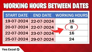 Get Working Hours Between Two Dates in Excel