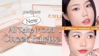 Peripera NEW All Take Mood Cheek Palette / All colors swatch \u0026 Makeup looks