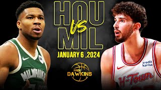 Houston Rockets vs Milwaukee Bucks  Game Highlights | January 6, 2024 | FreeDawk