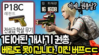 현재 논란중인 권총 P18C.. 딜이 너무 쎄서 버그라고 의심받는 중