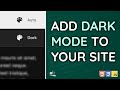 How to add Dark Mode to your Web Apps and Sites - HTML, CSS & JavaScript Tutorial