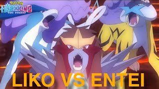 LIKO VS ENTEI GOUGING FIRE  REVEAL POKEMON HORIZONS EPS 78 ENGLISH SUBS REVIEW