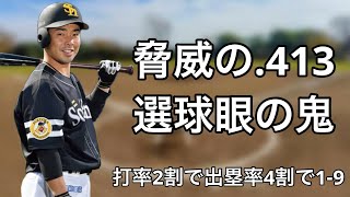 打率2割台で出塁率4割以上を記録した選手で1-9