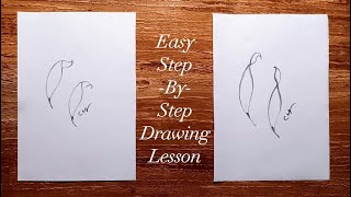 How to Draw 4 Different Curled Leaf. Easy step-by-step Drawing Lesson/ Drawing tutorial. TRY it