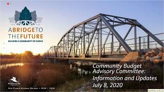 July 8, 2020 Community Budget Advisory Committee Meeting
