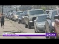 CCISD parents line up outside school to pickup assignments for students