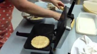 Making homemade Norwegian Krumkake