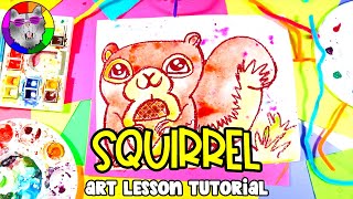 Make an Autumn or Fall Squirrel Art Project with this Art Lesson Tutorial | Ms Artastic